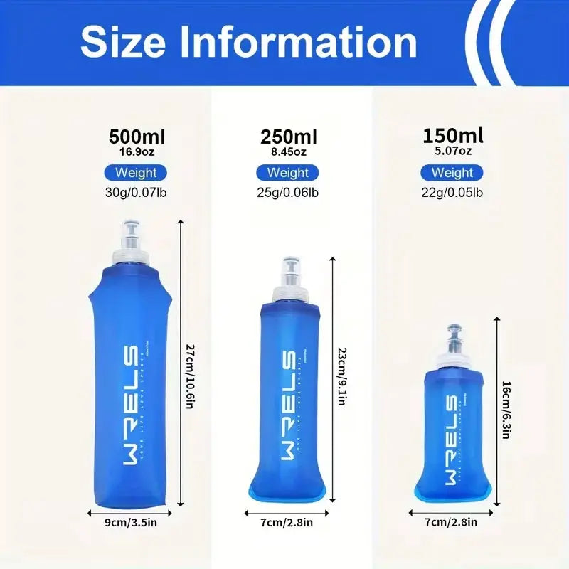 WRELS Portable Sports Soft Flask BPA-Free Running Cycling Water Bottle Outdoor Sports Marathon Folding Collapsible Water Bottle from PriceLows™