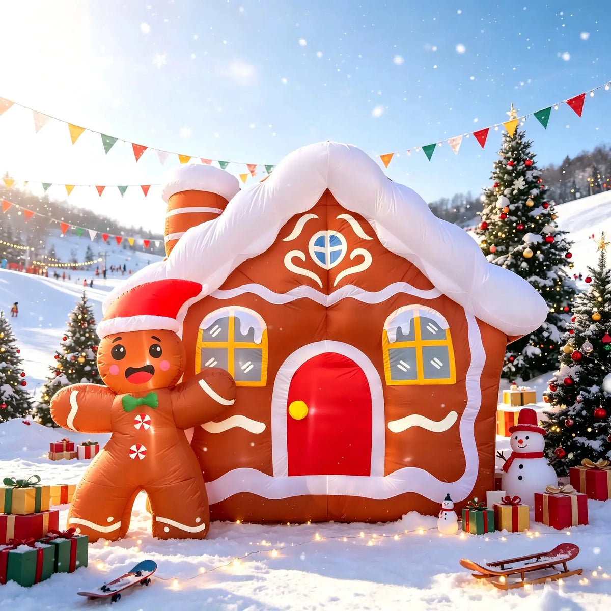 Inflatable Gingerbread House | 11 Ft | LED Lights | Outdoor