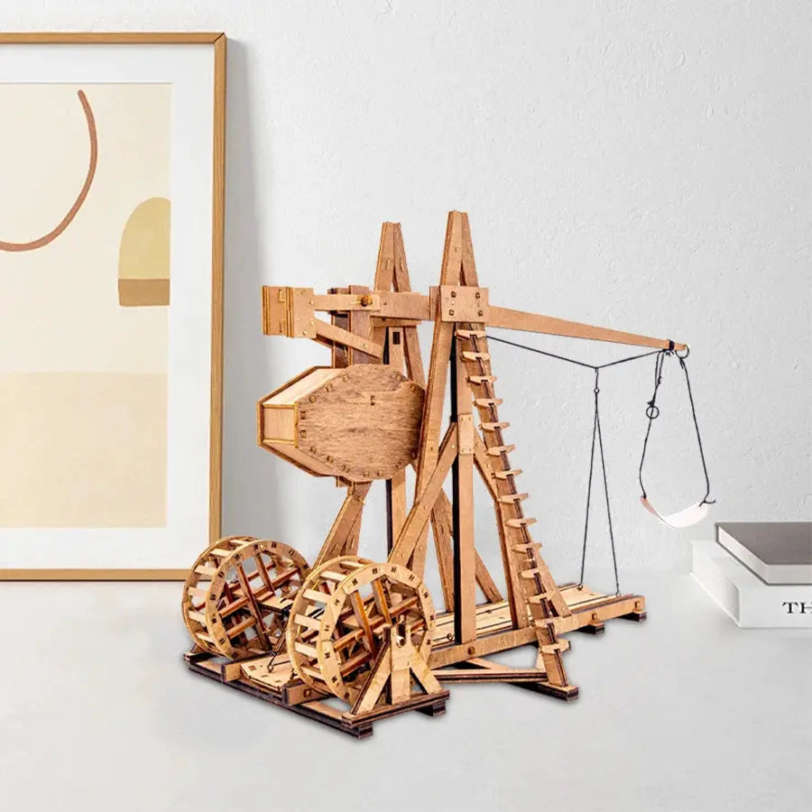 Ancient Catapult Building Kit - Wooden Tripod Trebuchet Model, DIY Historical Siege Engine for Adult Collection from PriceLows™