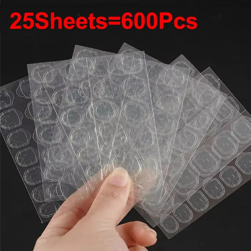 New 600PCS Double Sided Glue Nail Sticker Nail Art Sticker Nail Stickers Self-adhesive Jelly False Nails Tips GDJ01 from PriceLows™