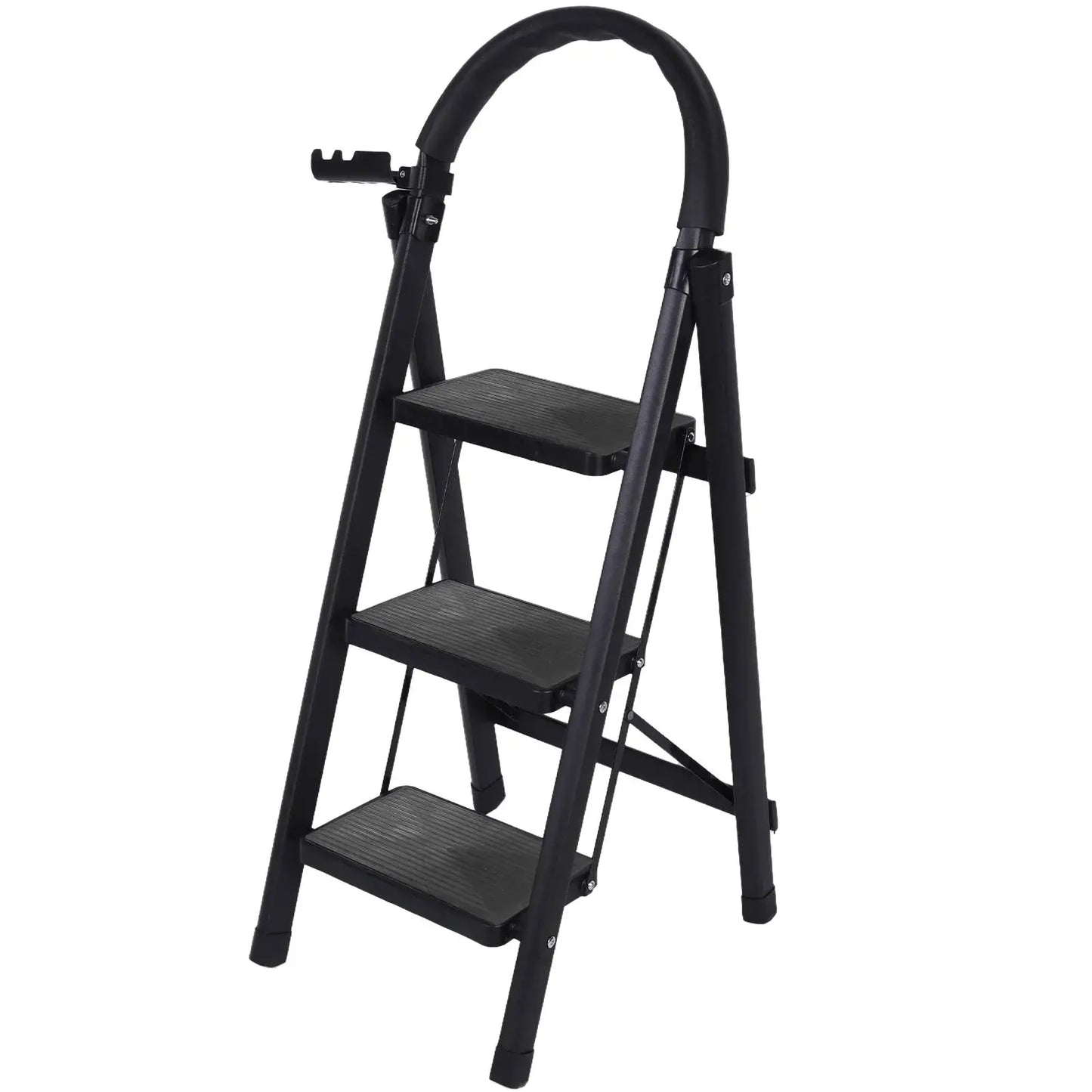3 Step Folding Ladder Sturdy Steel Ladder 330lbs Capacity Sturdy& Portable Stepping Stools for RV Attic Daily Use at Home from PriceLows™