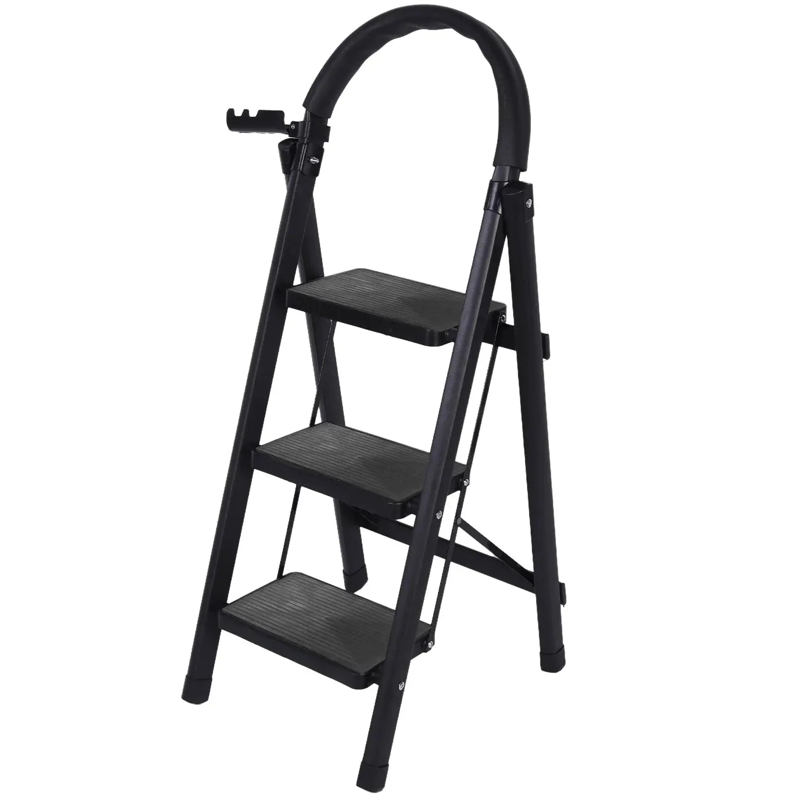 3 Step Folding Ladder Sturdy Steel Ladder 330lbs Capacity Sturdy& Portable Stepping Stools for RV Attic Daily Use at Home from PriceLows™
