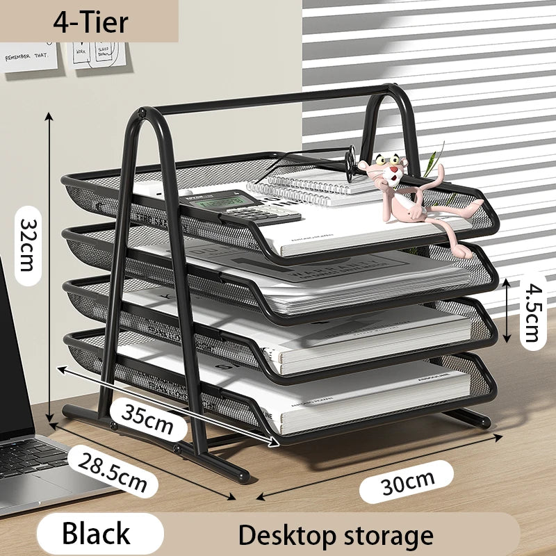 Mesh Letter Tray | Metal Construction | Sliding Trays | Black