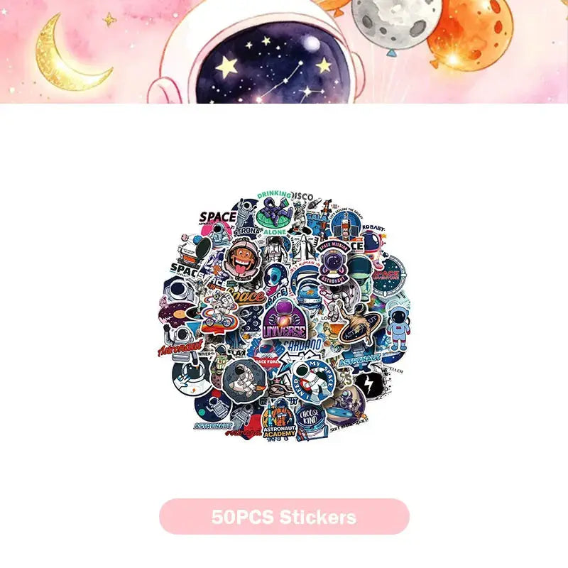Astronaut Birthday Party Decoration Set | Pink Space | Banner Plate Cups | 61 Pcs