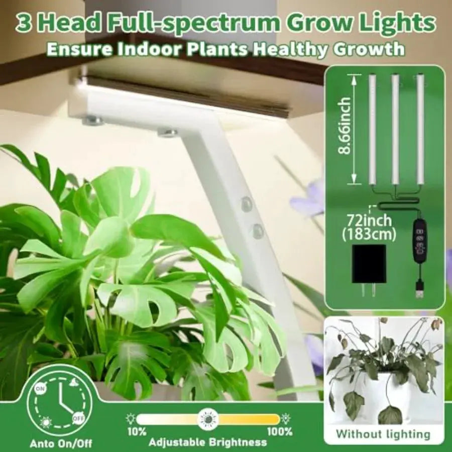 Plant Stand Indoor with Grow Lights 6 Tiered Plant Shelf Indoor 50" Corner Plant Stands for Indoor Plants Lighted Tree-Shaped P from PriceLows™