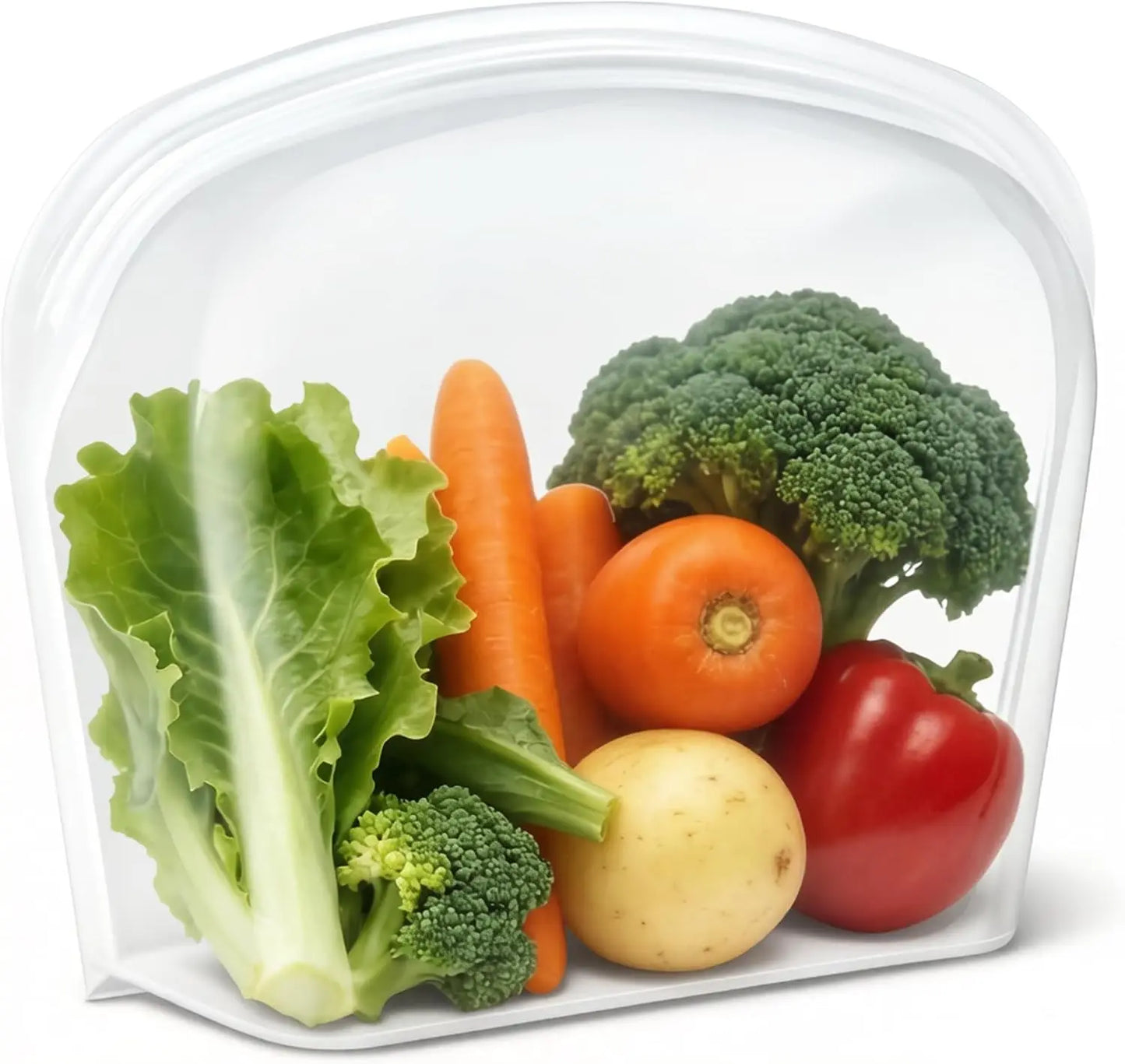 Silicone Food Storage Bags | 124oz Capacity | Stand Up Reusable Pouches | XL