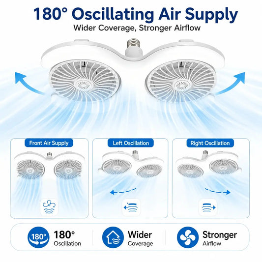 LED Ceiling Fan Light | 60W LED | Remote Control E27 Socket