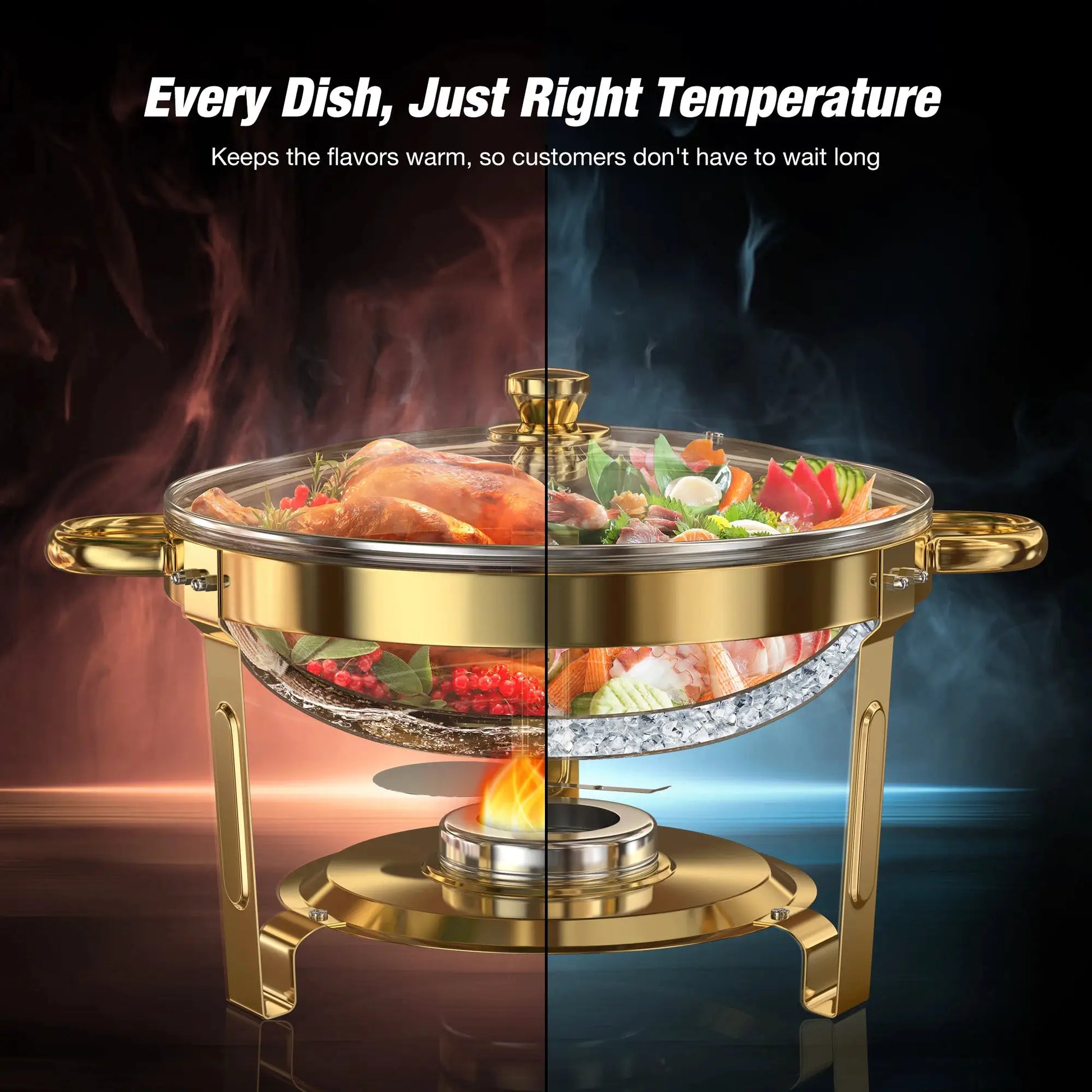 2/4 Pack Chafing Dishes for Buffet 5QT Round Stainless Steel Chafing Dish Set for Home Parties, Christmas Buffet Warmer Set from PriceLows™