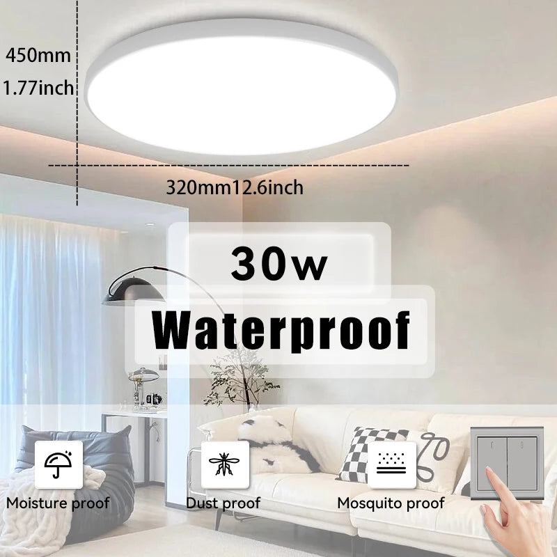 Waterproof LED Ceiling Light | 30W-40W | 220V | Black