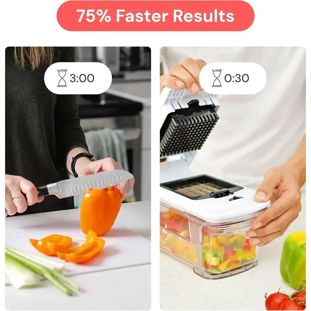 Vegetable Chopper Mandoline Slicer | Stainless Steel | Dicer Spiralizer | 10 In