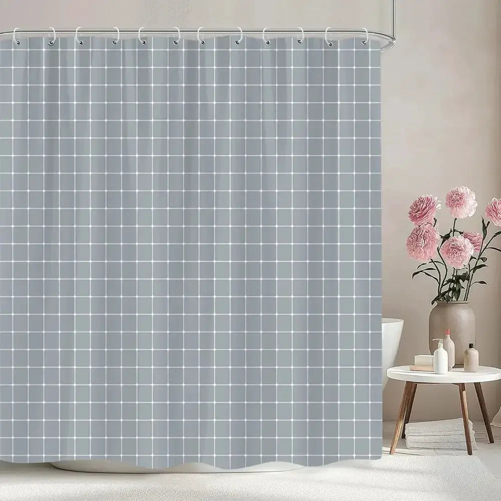 Solid Colour Chevron Shower Curtain Black White Lines Geometric Shapes Simple Modern Style Polyester Bath Curtain Bathroom Decor from PriceLows™
