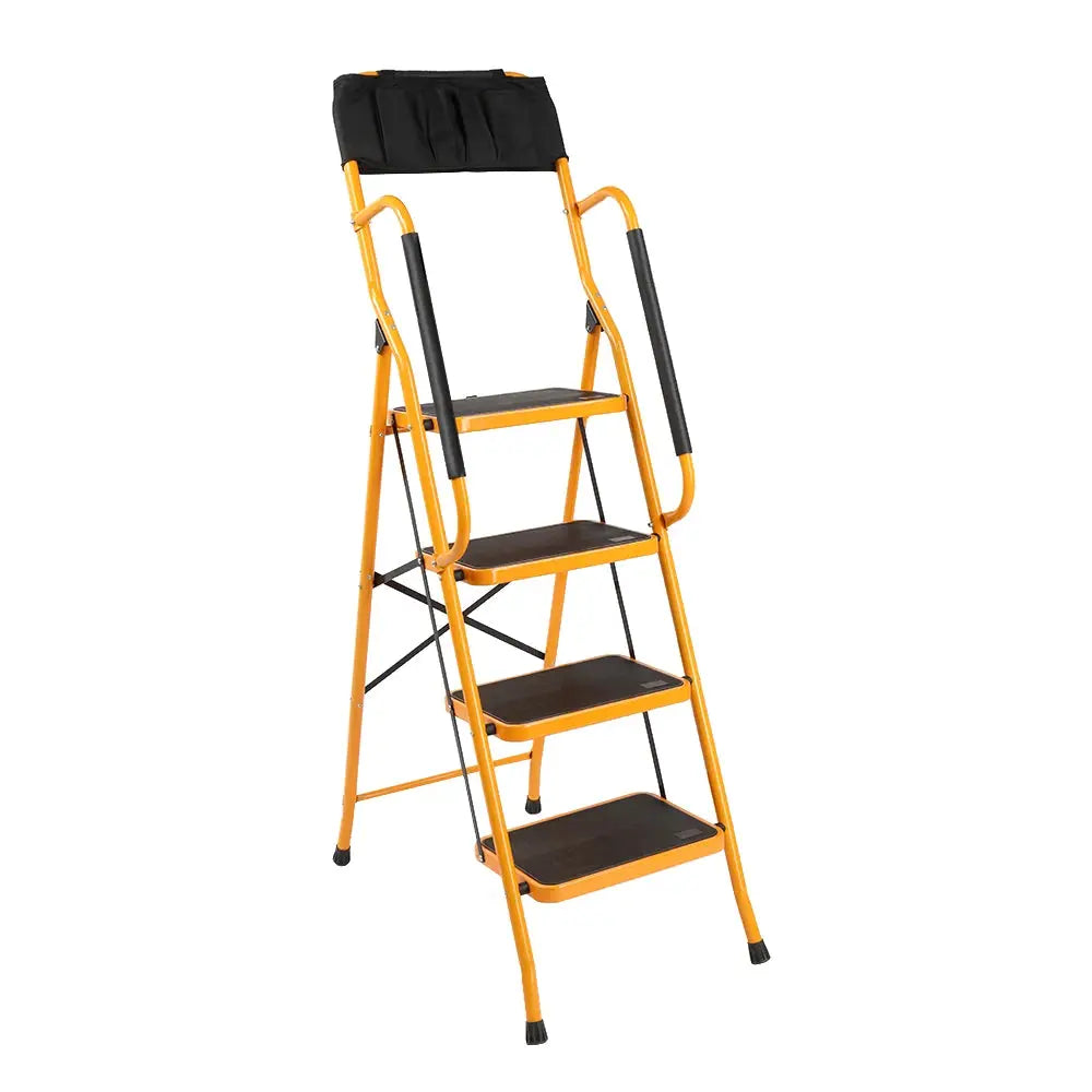 Household iron 4-step ladder with handrails, stable and practical for climbing from PriceLows™