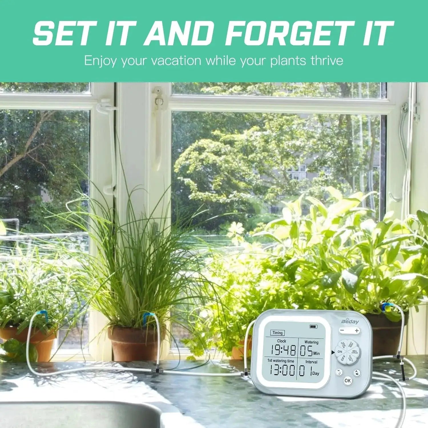 Automatic Plant Waterer Indoor Self Watering System for 15 Potted Plants, Auto Drip Irrigation Kit Programmable Water Timer with from PriceLows™