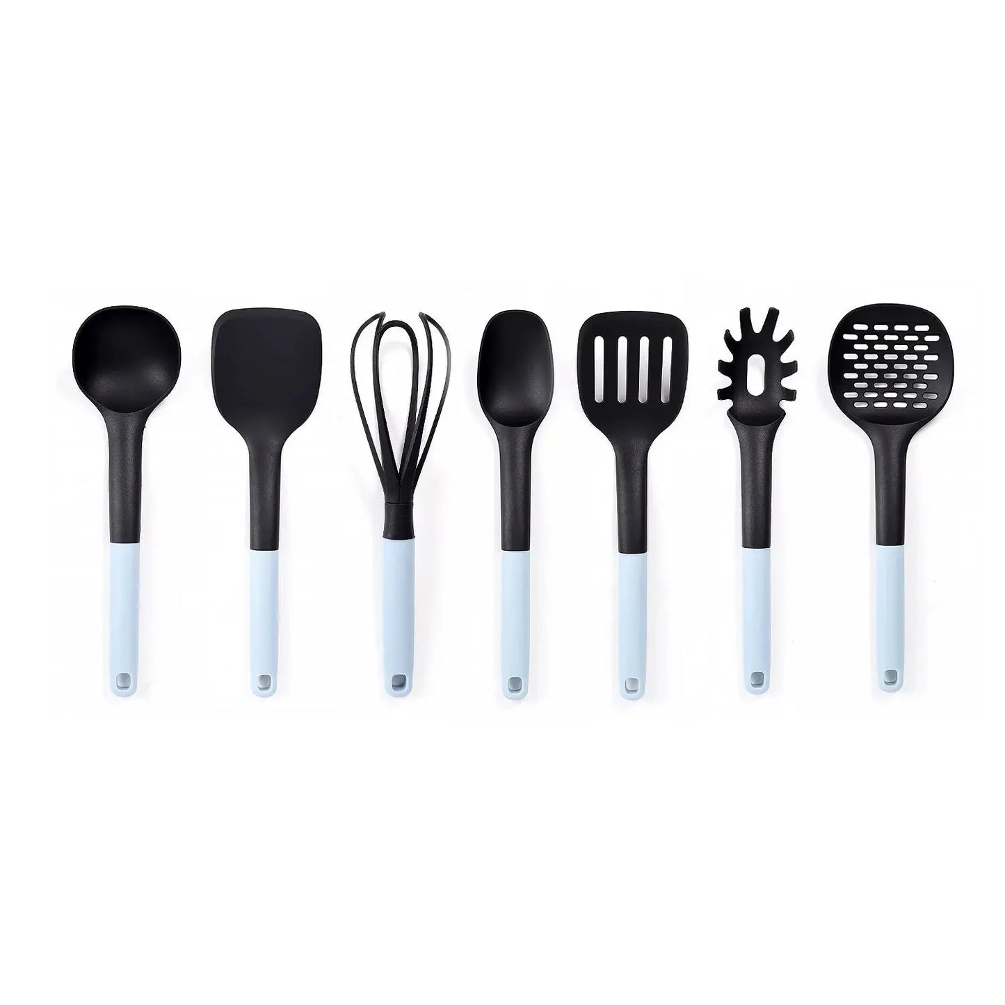 7-Piece Silicone Kitchen Utensil Set Non-Stick Cooking Tools with Heat Resistant Beechwood Handle for Baking & Cooking Spatula from PriceLows™