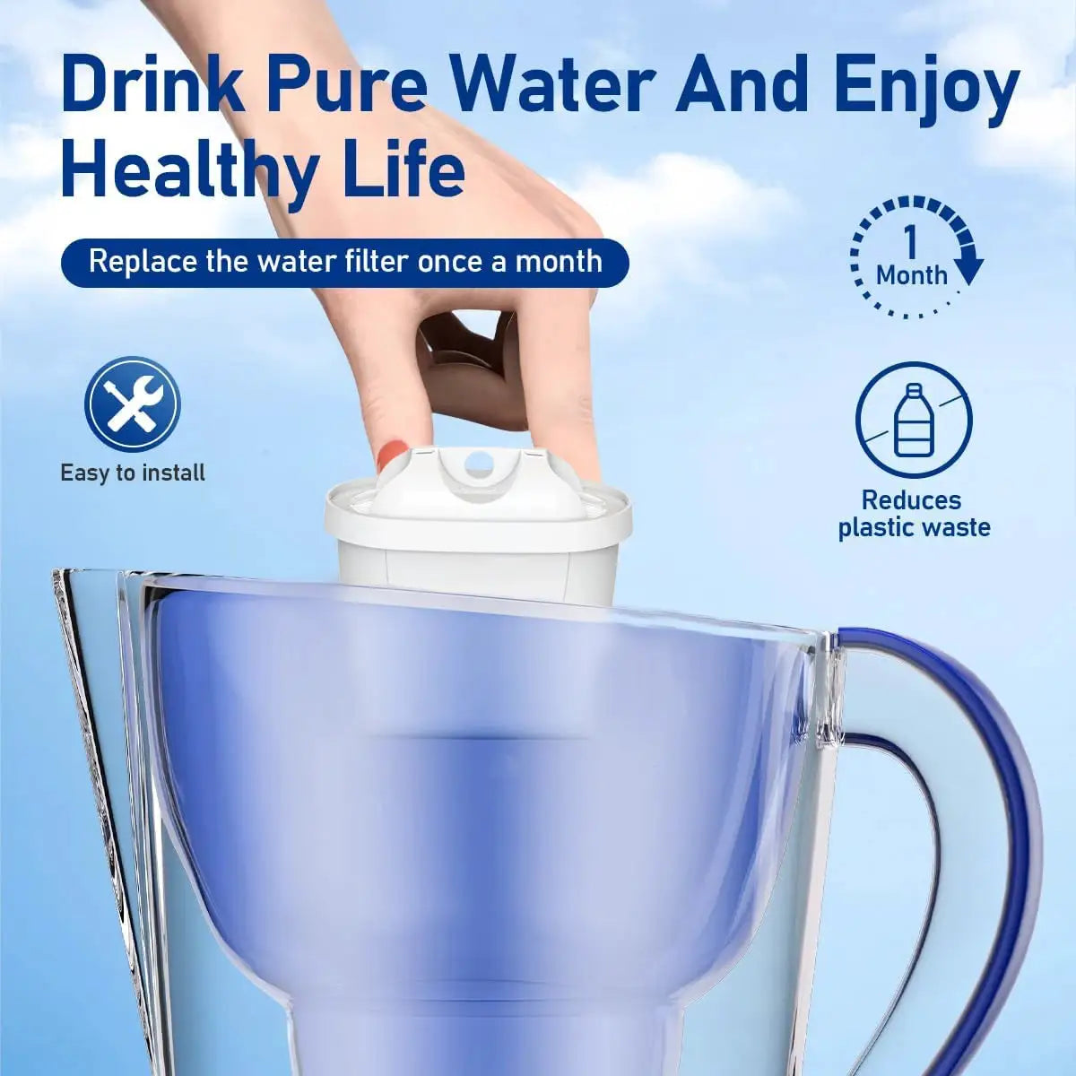 3/6pcs Tüv Süd Water Filter Cartridges Compatible with Brita® Marella® Kanne Brita® Kettle, Water Filter Replacement from PriceLows™