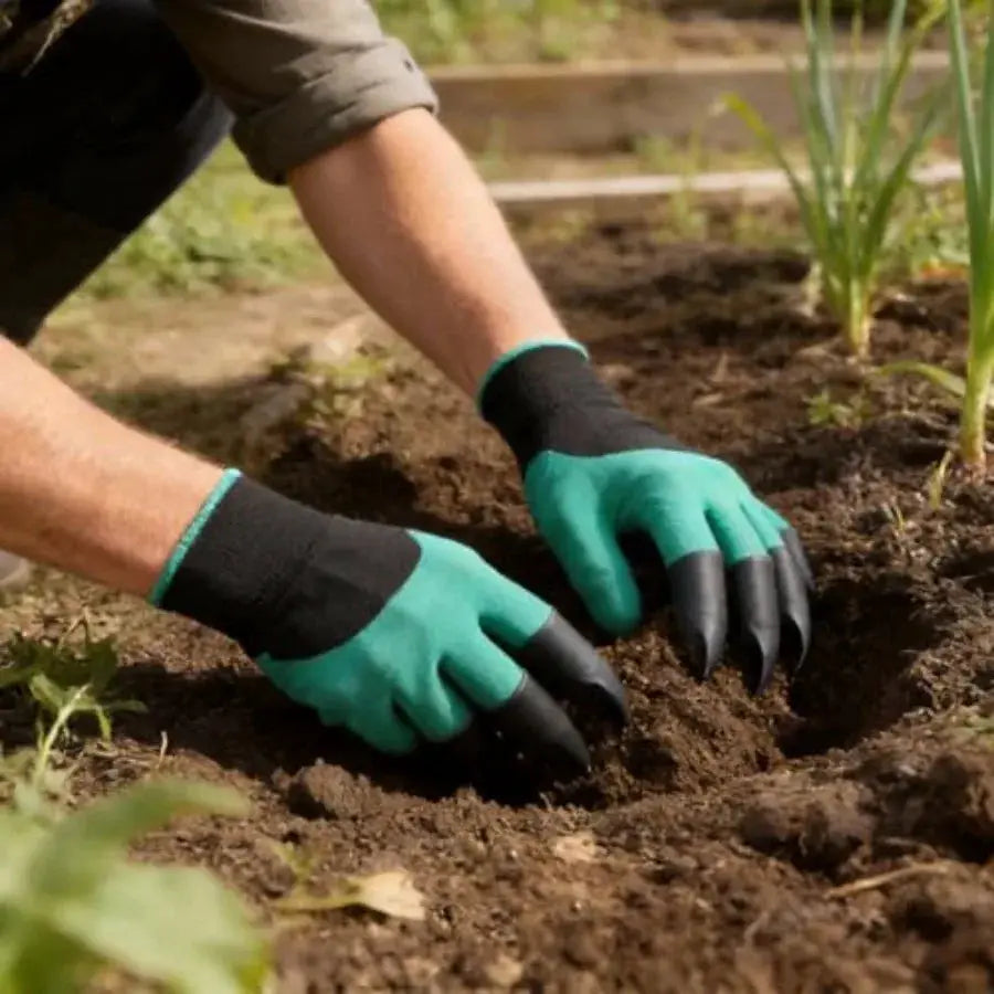 Gardening Gloves with Claw, Planting Waterproof Gardening Gloves for Digging in The Garden, Synthetic Leather, Black, Reinforce from PriceLows™