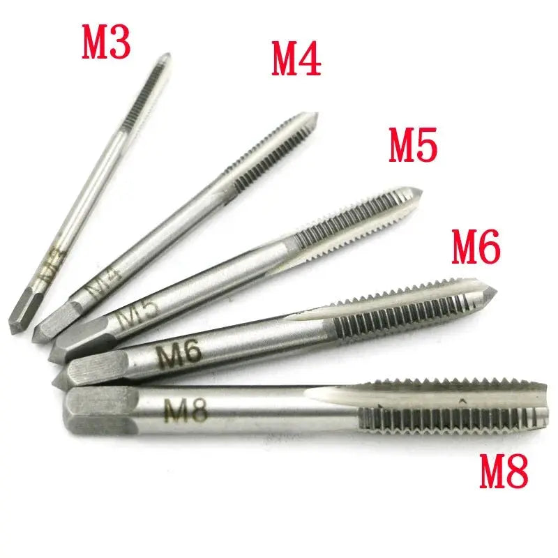 5PCS Metric Tap Set Of Taps Drill Bits Hand Tool Sets M3-M8 Machine Spiral Point Screw Thread Taps And Dies Set Metal Wood from PriceLows™