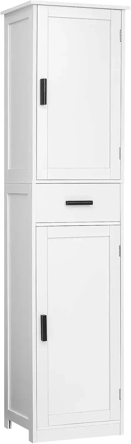 67'' Tall Bathroom Storage Cabinet with 4 Shelves & 2 Doors, Narrow Space-Saving Organizer for Bathroom, Living Room, Home Office, White from PriceLows™