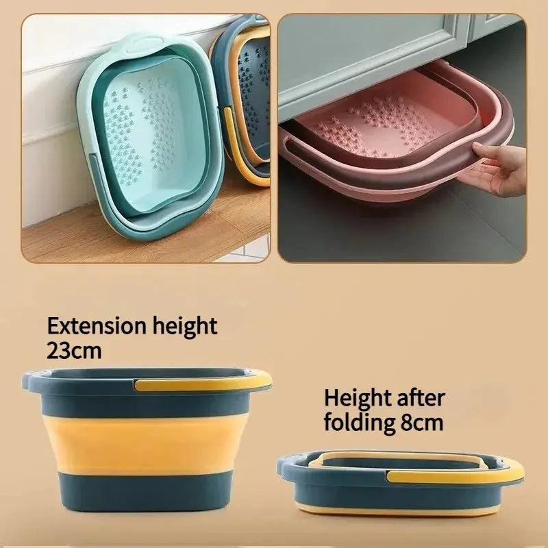 Portable Foot Soaking Tub | Deep Foldable Basin | Compact Home Spa | Large Capacity