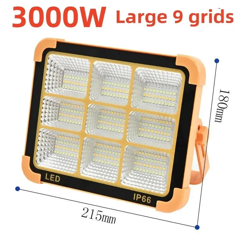 Solar Flood Light | LED Rechargeable | Dimmable Outdoor | Portable