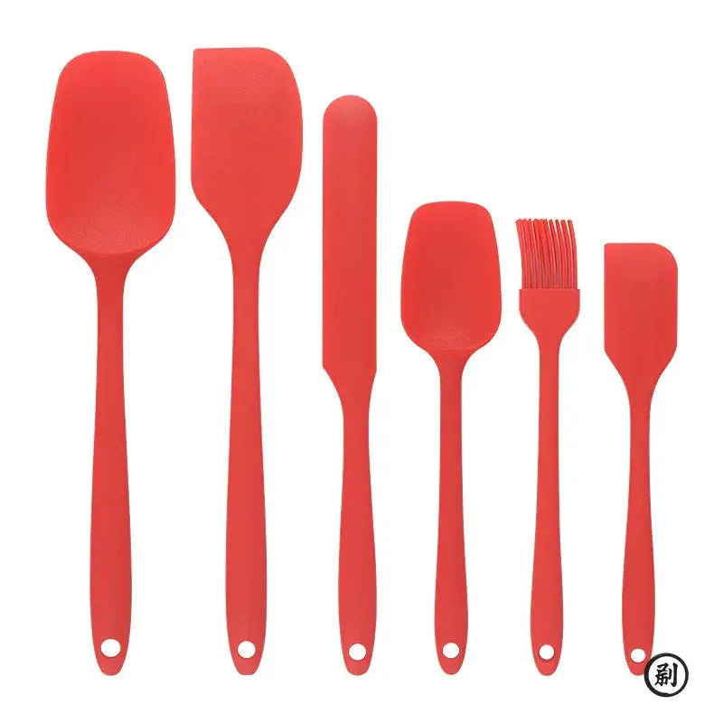 6pc Silicone Spatula set for baking-cake frosting kit with brush, non-stick scrapers & cream spreads | cute kitchen gadgets from PriceLows™