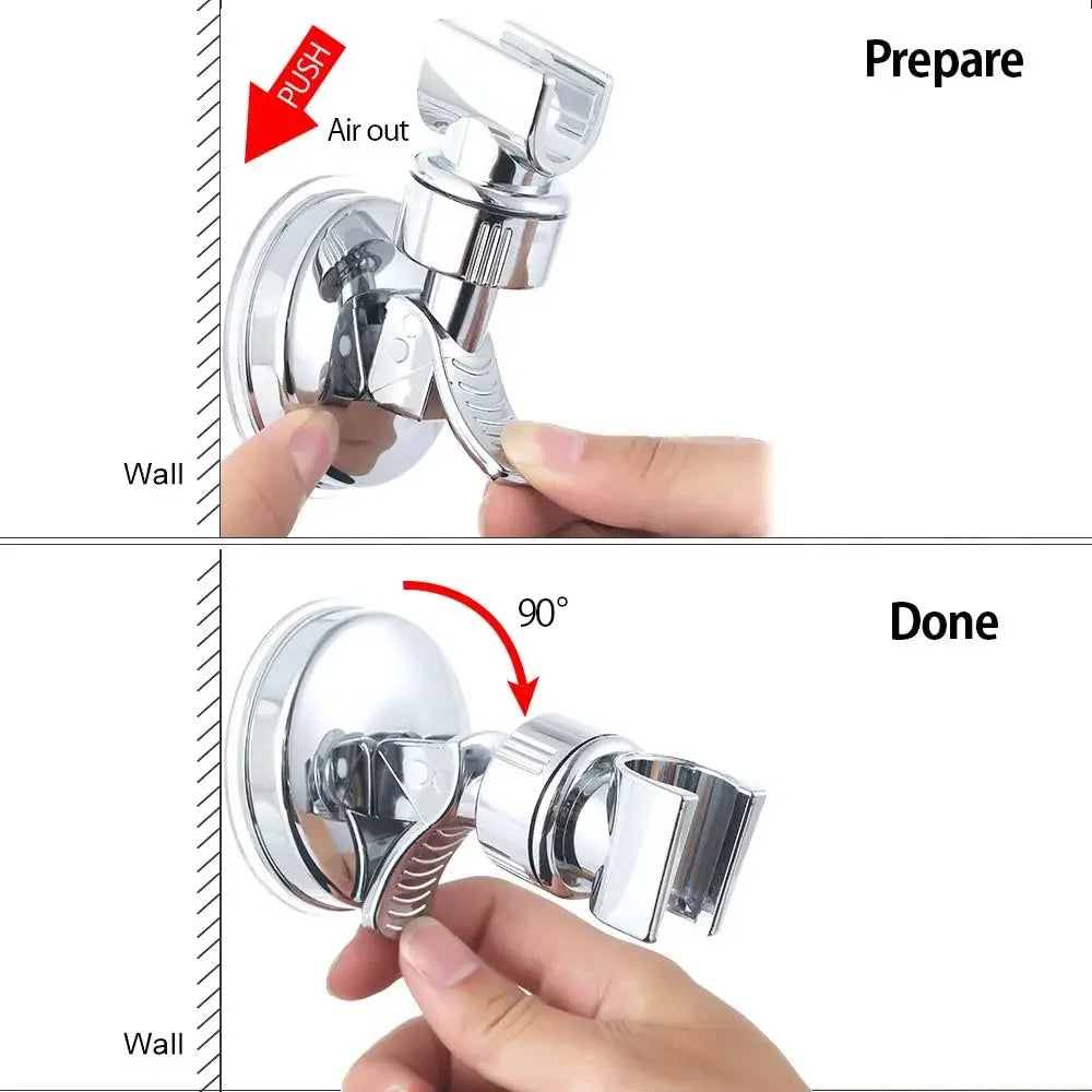 Shower Head Holder | Vacuum Suction Cup | Adjustable Rotating Mount | 1-4 Pack