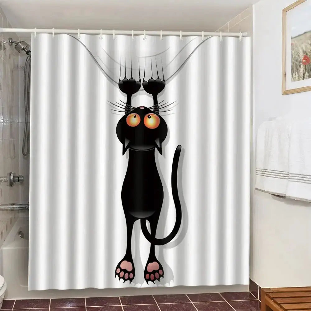 Funny Shower Curtains Bathroom Curtain With Hooks Decor Waterproof Cute Cat Dinosaur Bath Polyester Fabric 3D Cortinas De Ducha from PriceLows™