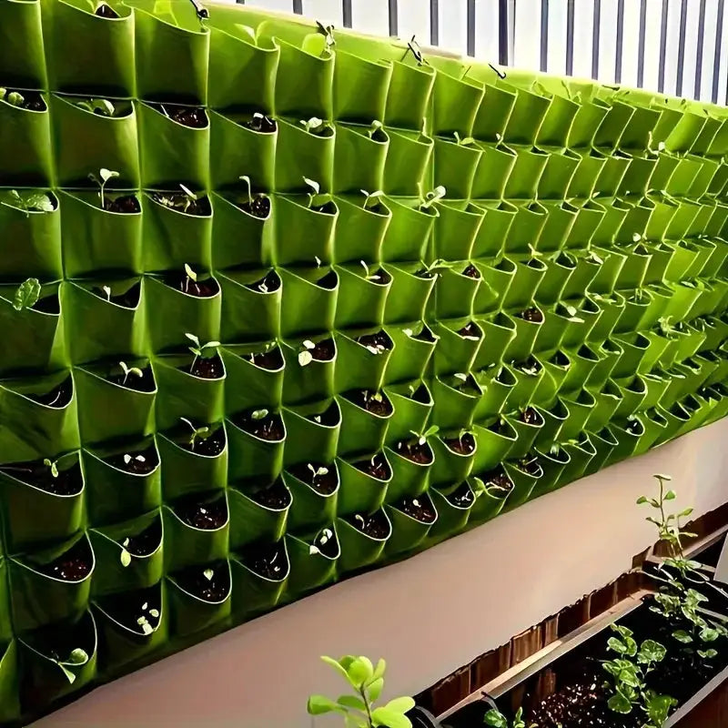 18-Pocket Vertical Garden Planter, Wall-Mounted Bag for Balcony/Patio. Grow herbs & vegetables indoors/outdoors. Space-saving. from PriceLows™