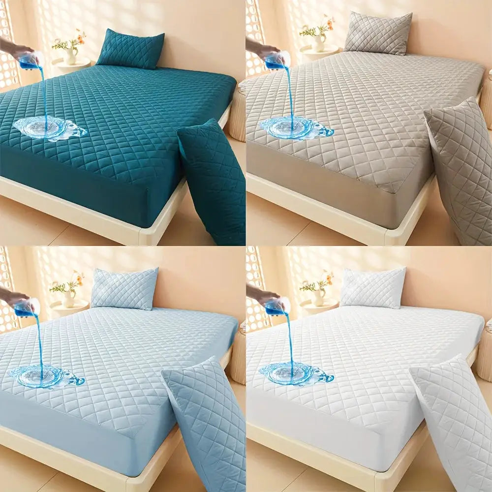 2/3pcs High Quality Waterproof Mattress Protector Set With Ultra-Soft Envelope Pillowcase Closures, Noiseless Fitted Sheet from PriceLows™