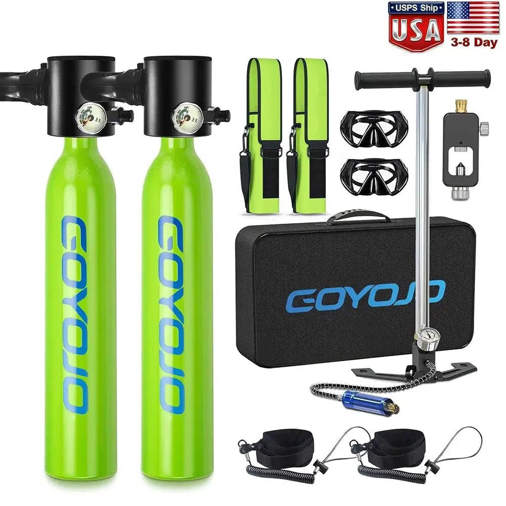 Mini Scuba Tank Kit | 2X 0.5L Tanks | 3000 PSI | With Pump