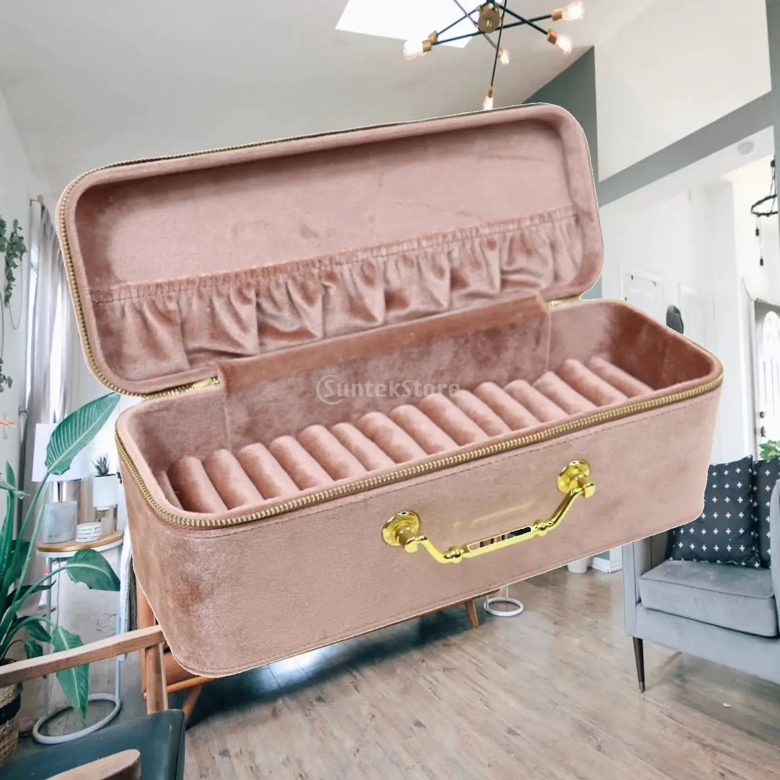 Bracelet Case Jewelry Organiser 15 Slots Gift Velvet Portable Presentation Box for Retail Stores Anniversary Art Craft Fairs from PriceLows™