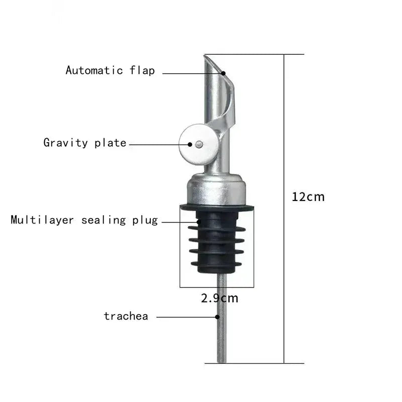 1PC 304 Stainless Steel Olive Oil Stopper Cap Dispenser Spout Sauce Vinegar Auto Open Pourer Nozzle Wine Liquor Bottle Plug from PriceLows™