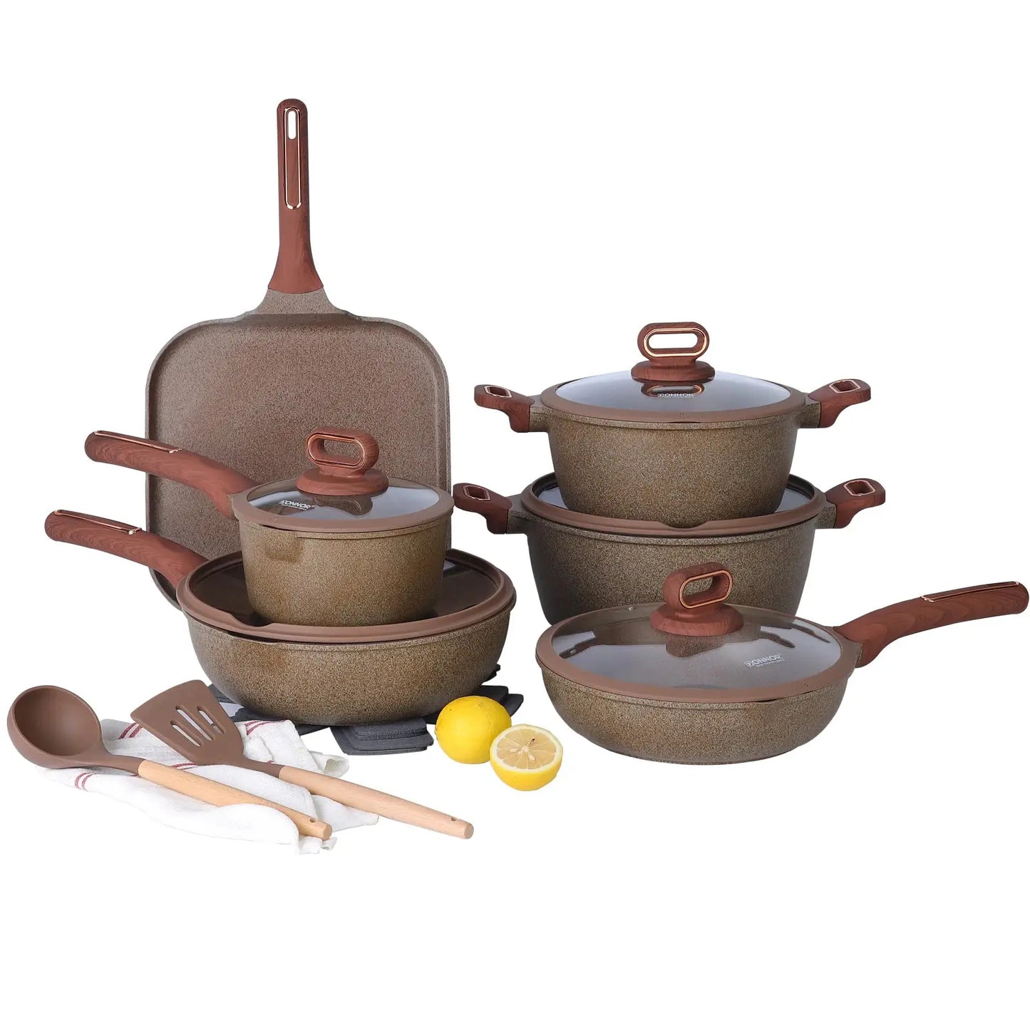 DONNOR Ceramic Cookware Sets Pots and Pans Set Nonstick Induction Cookware Kitchen Cooking Set with Frying Pans Set from PriceLows™
