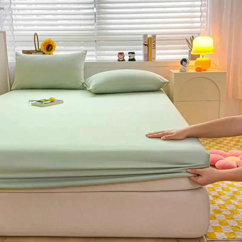 Fitted Bed Sheet | Soft Cotton | Solid Color | Twin Full Queen King