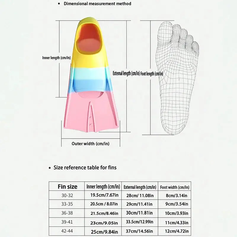 Swim Training Fins Silicone Professional Scuba Diving Fins Short Men Women Snorkel Swimming Fins Kids Flippers Equipment Set from PriceLows™