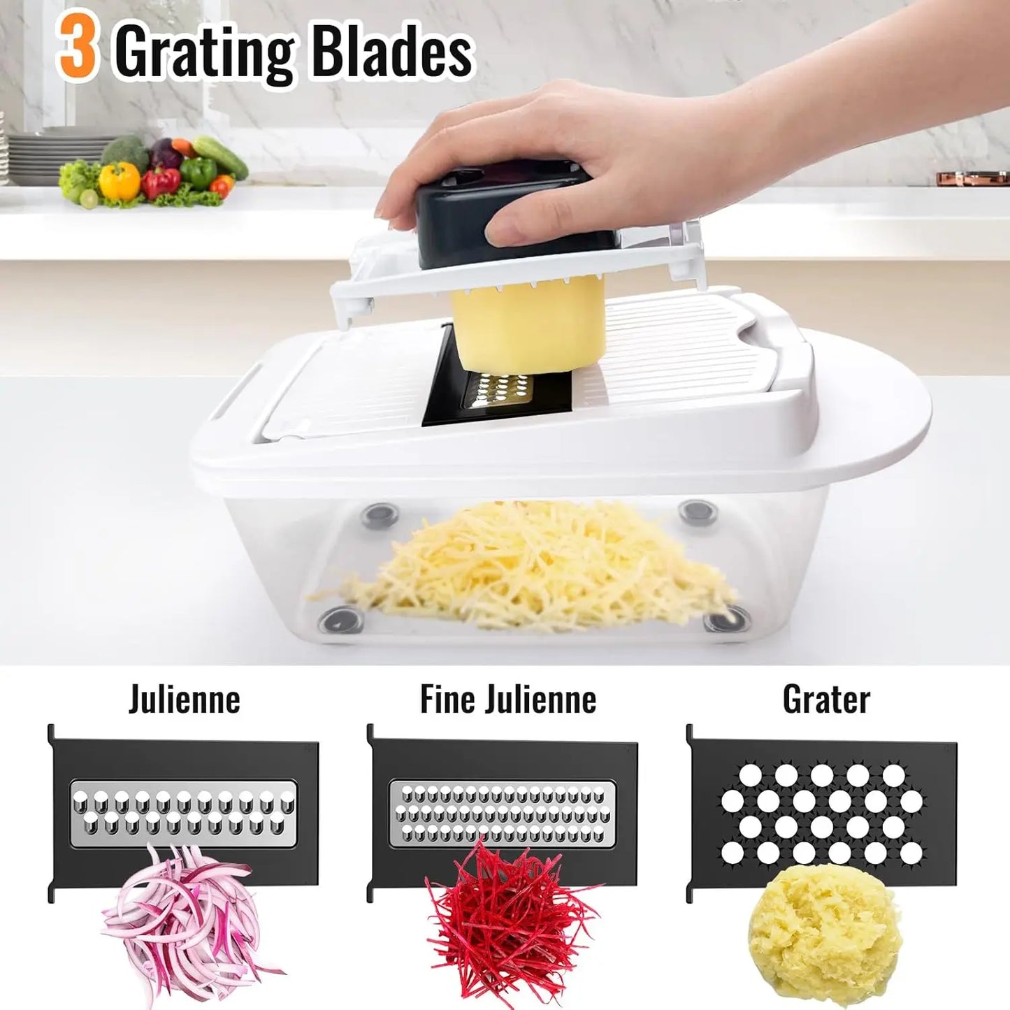 Vegetable Chopper | 8 Blade | All In One | Container Included