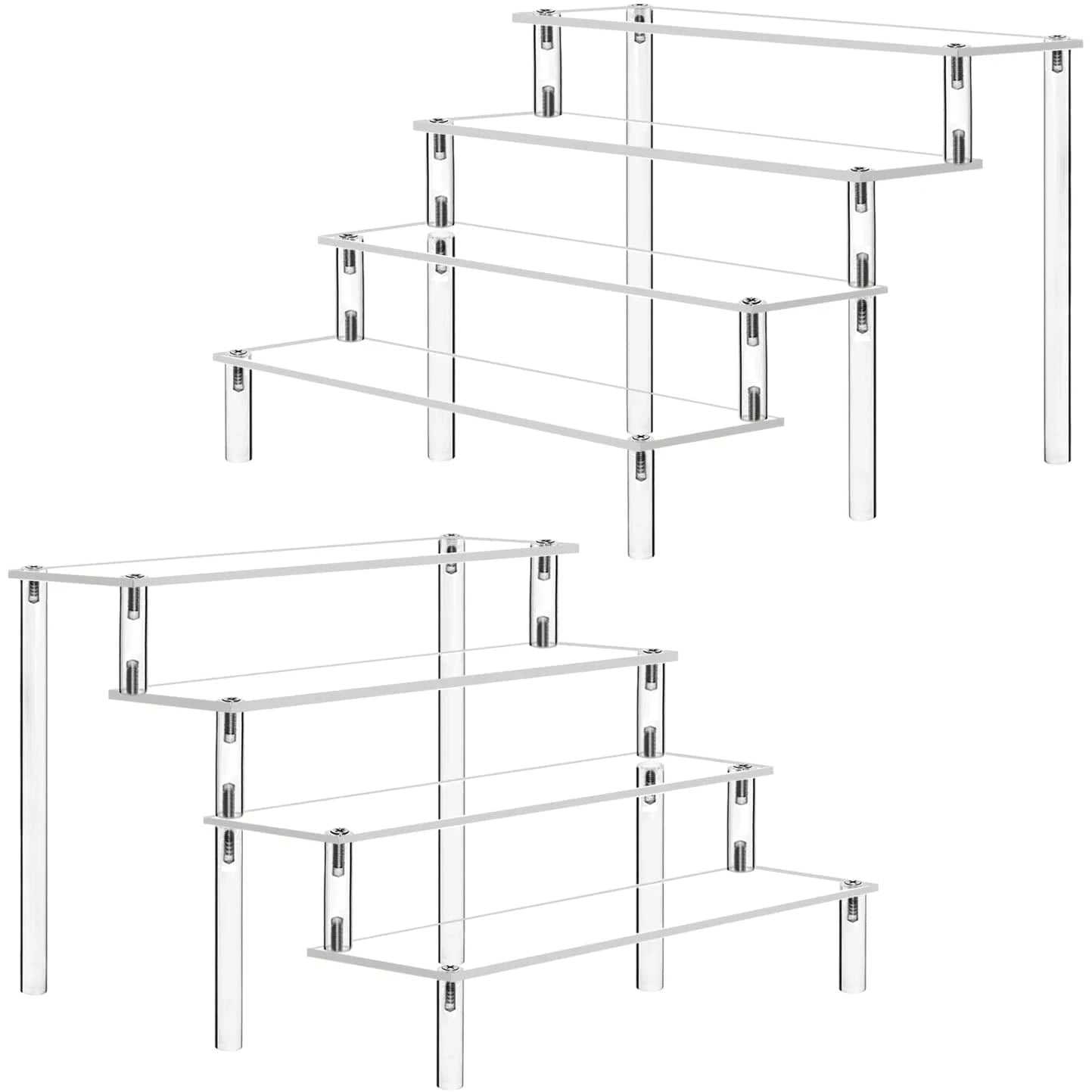 1-5 Tier Acrylic Display Stand Clear Display Riser Rack for Cupcake Perfume Doll Décor Organizer Amiibo Funko POP Figures DC05 from PriceLows™