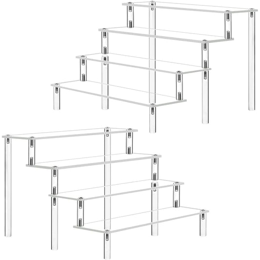 1-5 Tier Acrylic Display Stand Clear Display Riser Rack for Cupcake Perfume Doll Décor Organizer Amiibo Funko POP Figures DC05 from PriceLows™