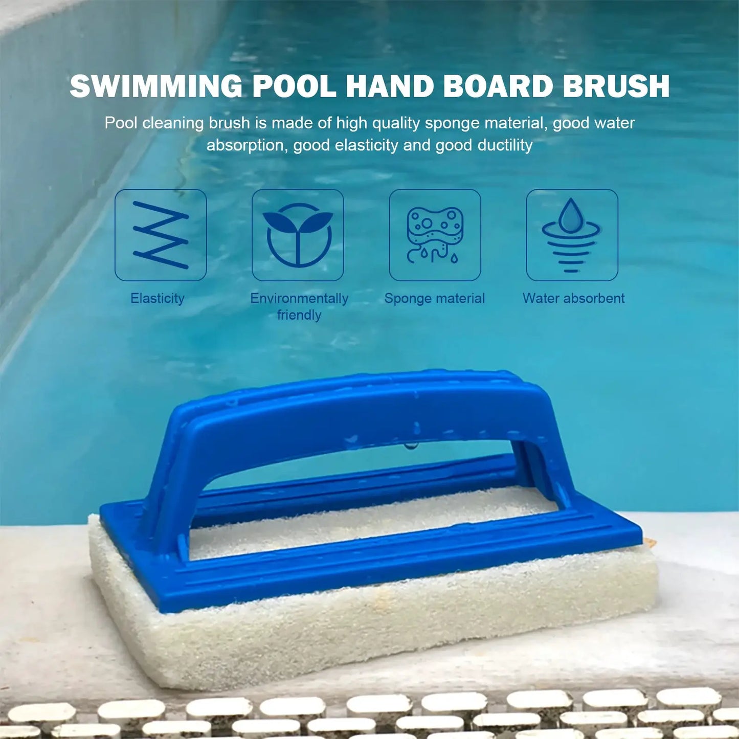 1/3Pcs Hand-Held Swimming Pool Brush with Non Slip Handle Hand Scrubbing Brush Portable Pool Cleaning Brush for Swimming Pool from PriceLows™