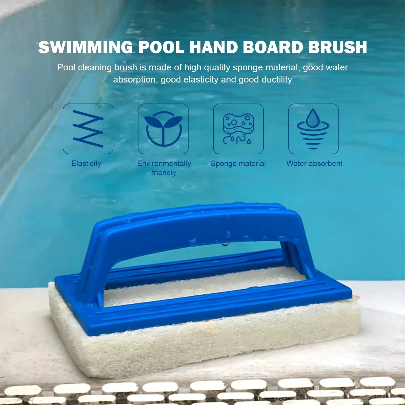 1/3Pcs Hand-Held Swimming Pool Brush with Non Slip Handle Hand Scrubbing Brush Portable Pool Cleaning Brush for Swimming Pool from PriceLows™