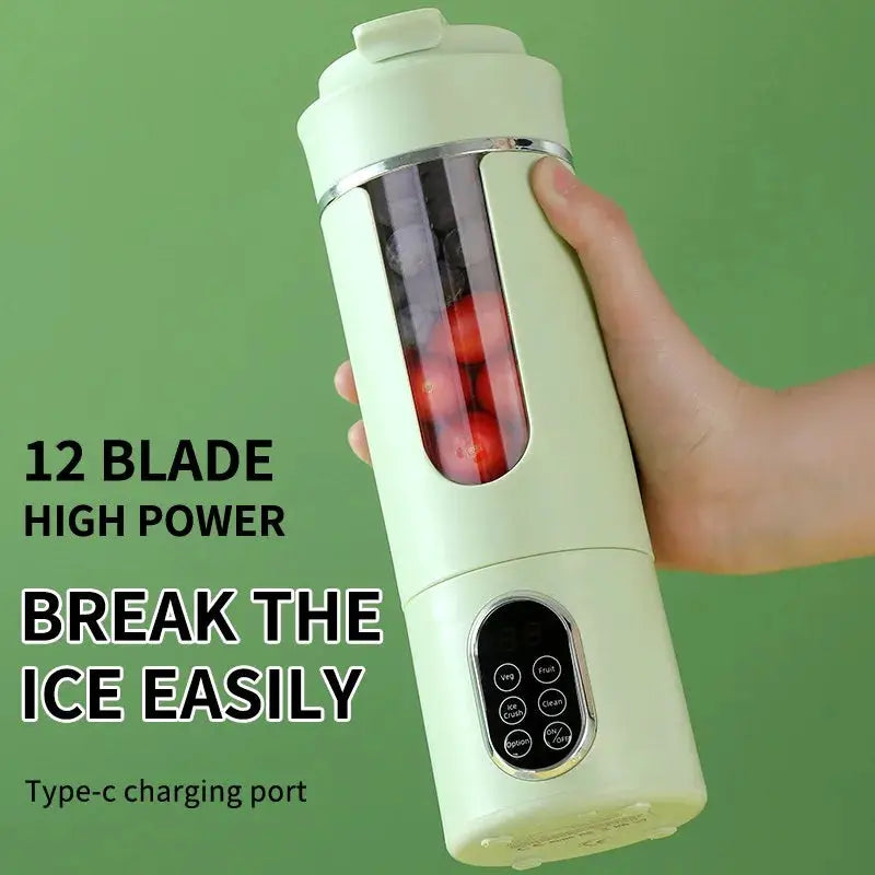 New 530ml Portable Juicer Wireless USB Charging Crushed Ice Electric Juicing 12 Blade 4 Gears 7.4V Mini Fresh Juice Blender from PriceLows™