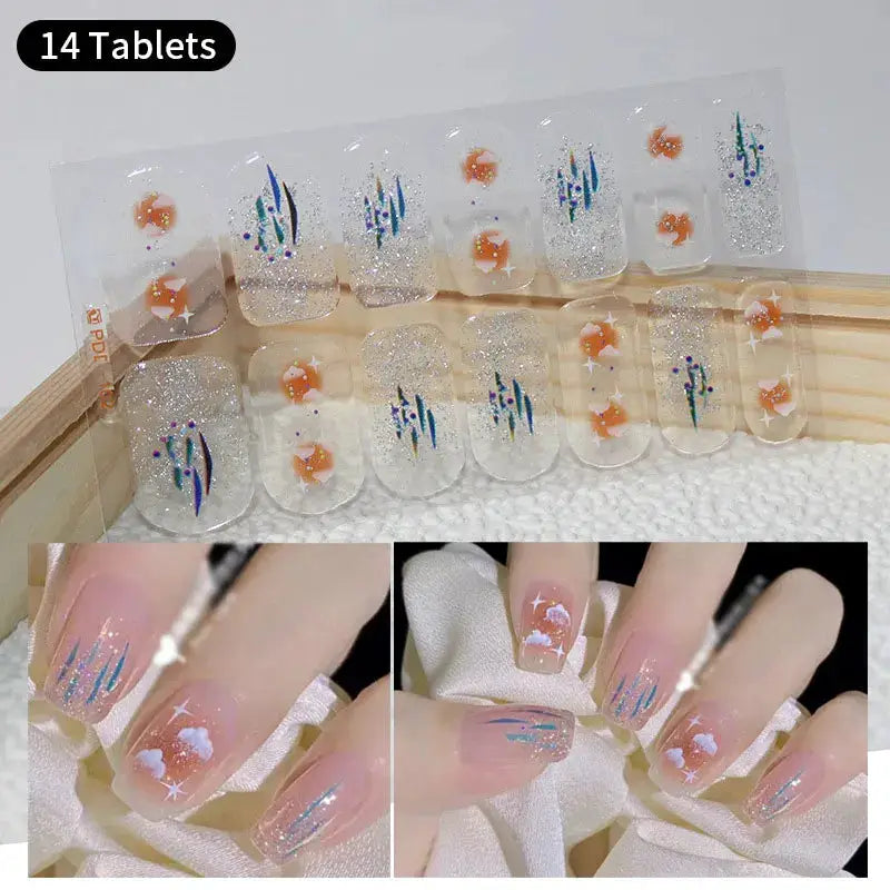 Full Cover Nail Stickers Fashion Nail Polish Nail Decoration Sparkling Glitter Self Adhesive Manicure Designer Nail Art Sticker from PriceLows™