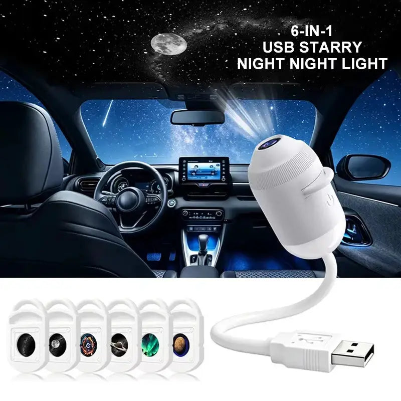 Starry Sky Projector Night Light | Usb Powered | 360 Degree Rotation