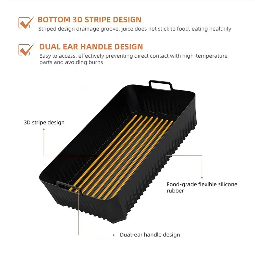 Silicone Air Fryer Basket Liner | Fits Ninja AF500 | Non Stick Reusable | 1 Pack