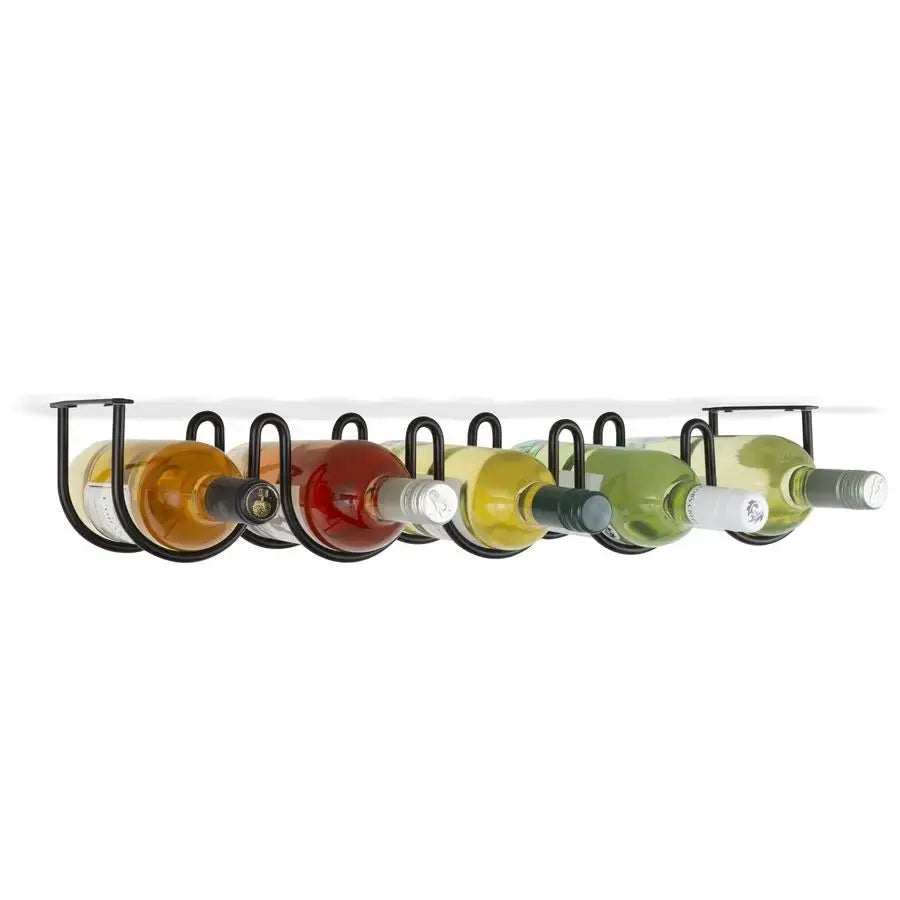 Dijon Wine Rack for Kitchen Organization and Storage, Under Cabinet Organizer for 5 Liquor or Wine Bottles, Metal Black from PriceLows™