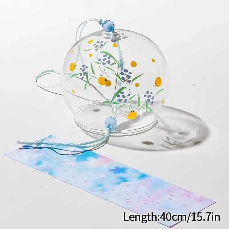 Japanese Sakura Glass Wind Chime Cherry Blossom Wind Bell Korean Kawaii Room Decor Hanging Decor Wind Chimes Outdoor 후우링 from PriceLows™