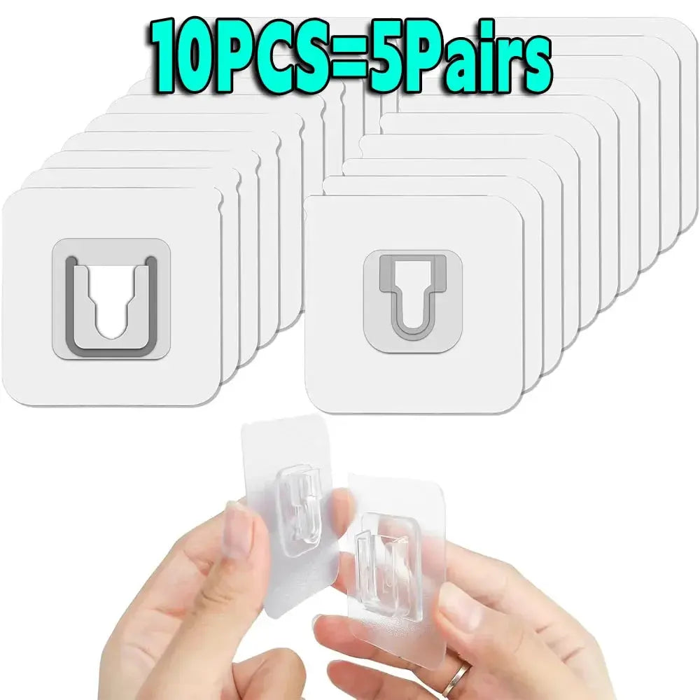 Double-Sided Adhesive Wall Hooks Hanger Strong Transparent Suction Cup Sucker Hooks Kitchen Bathroom Storage Plug Socket Holders from PriceLows™
