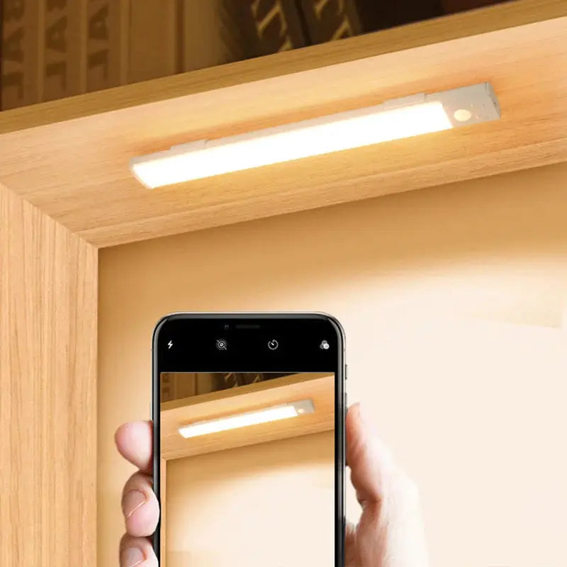 1pc Wireless Rechargeable LED Motion Sensor Cabinet Light - Ideal for Closet, Kitchen, Wardrobe, Stairs - Battery Operated Night from PriceLows™