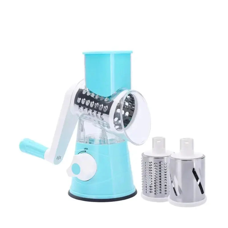 Manual Vegetable Slicer | Stainless Steel Blades | Hand Crank Handle