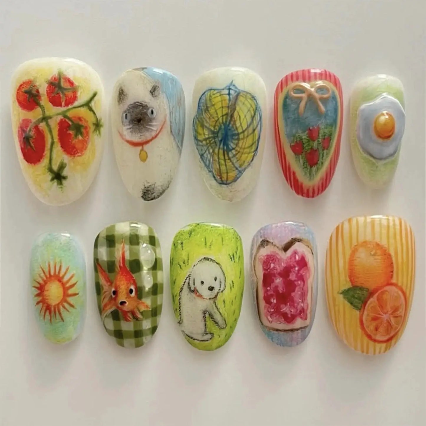 Press On Nails | Wine Red Blush | Flower Print | 24 Piece Set